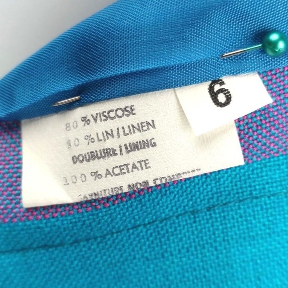 Vintage Don Sayres 80s Drop Waist Dress Linen 6 - Picture 7 of 8